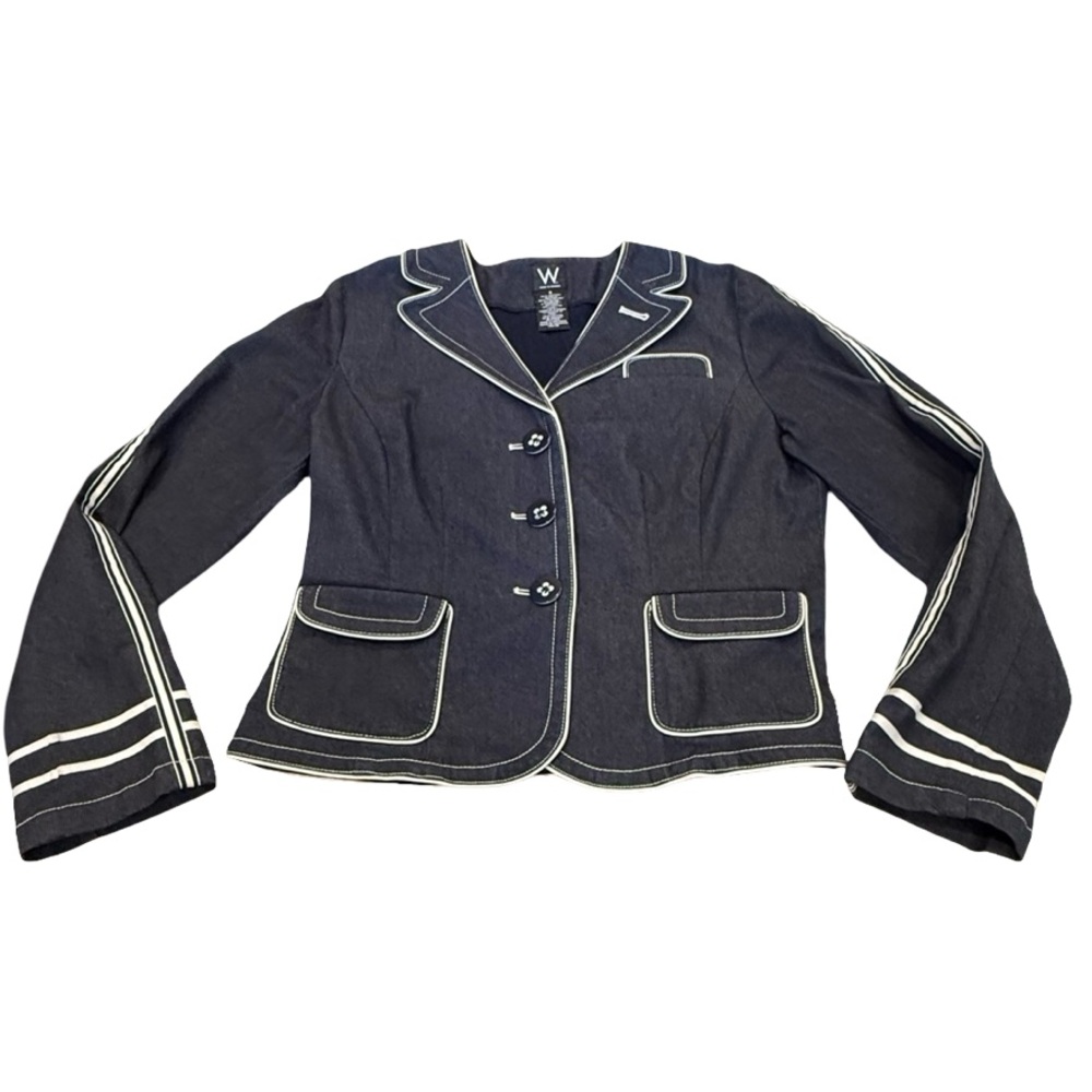 Worthington Black Blazer with White Accents